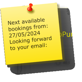 Next available bookings from: 27/05/2024 Looking forward to your email: