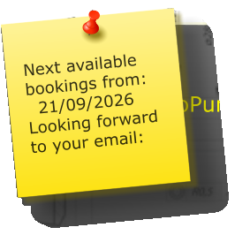 Next available bookings from:   21/09/2026 Looking forward to your email: